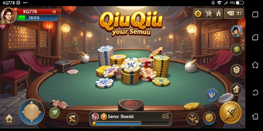 Tampilan gameplay QiuQiu yang mengasyikkan dan interaktif.