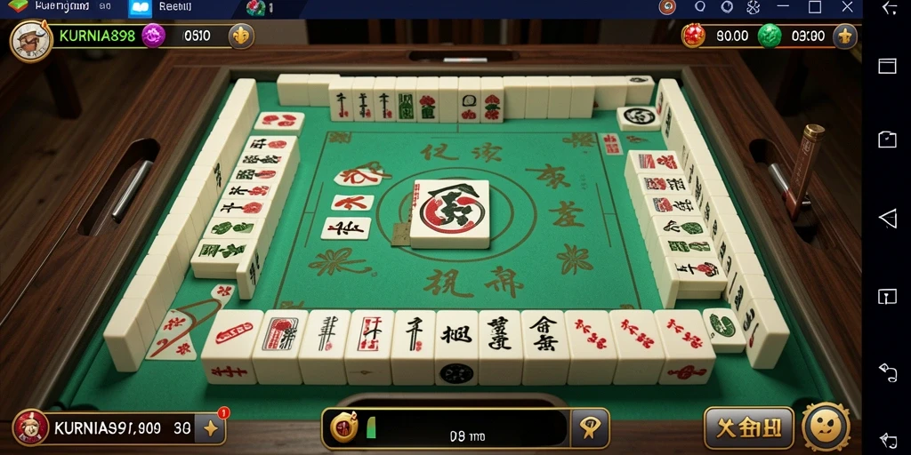Tampilan gameplay KURNIA898 dengan desain ubin Mahjong yang menarik.