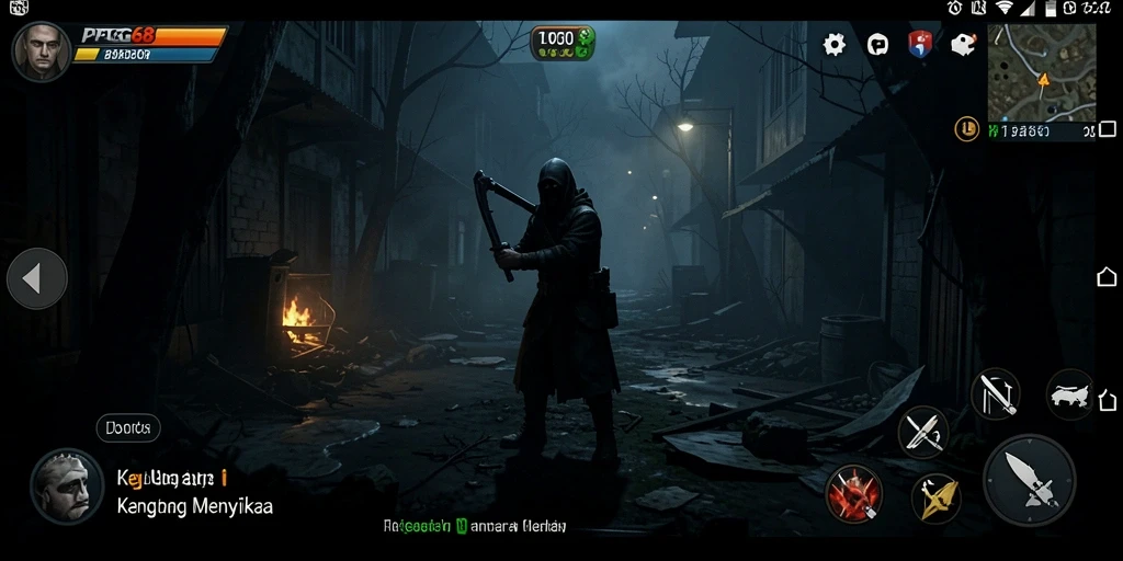 Tangkapan layar PGG68 yang menunjukkan suasana gameplay horor yang mencekam.