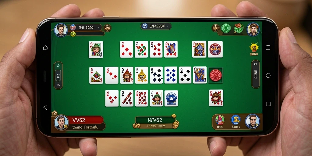 Tampilan gameplay seru di game Domino VV62 yang penuh strategi.